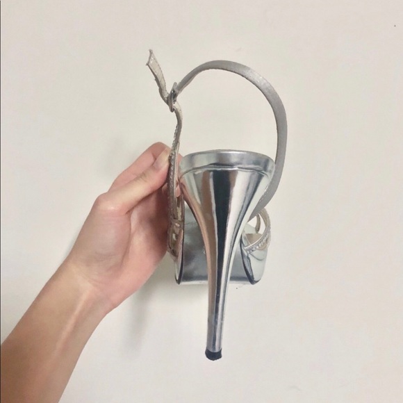 Live from the Red Carpet Silver Studded Heels - Picture 3 of 4